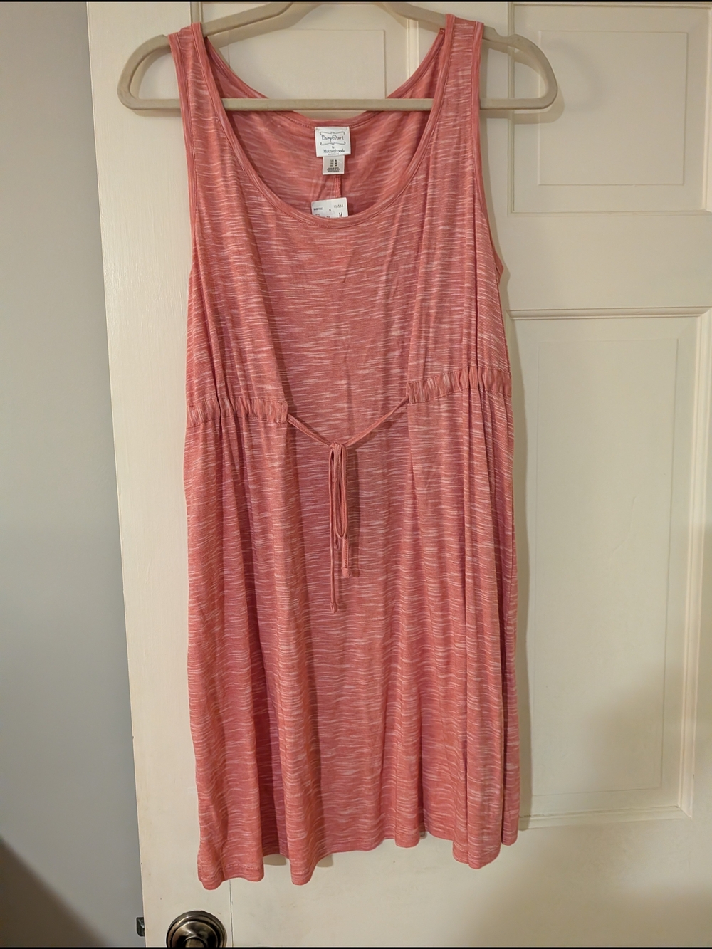 Motherhood Maternity Pink Striped Sleeveless Midi Dress